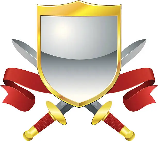 Vector illustration of Shield and Swords