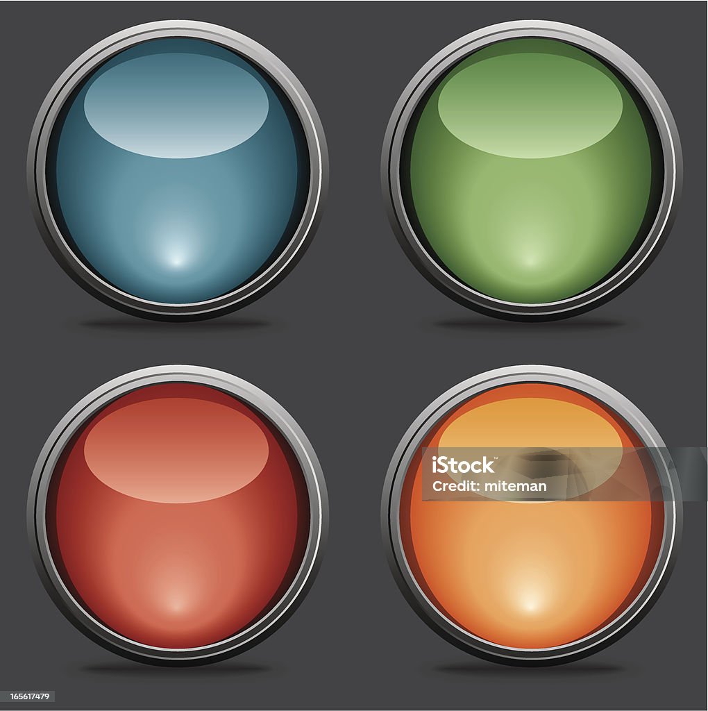 Modèle de boutons de verre brillant/Collection - clipart vectoriel de Bleu libre de droits