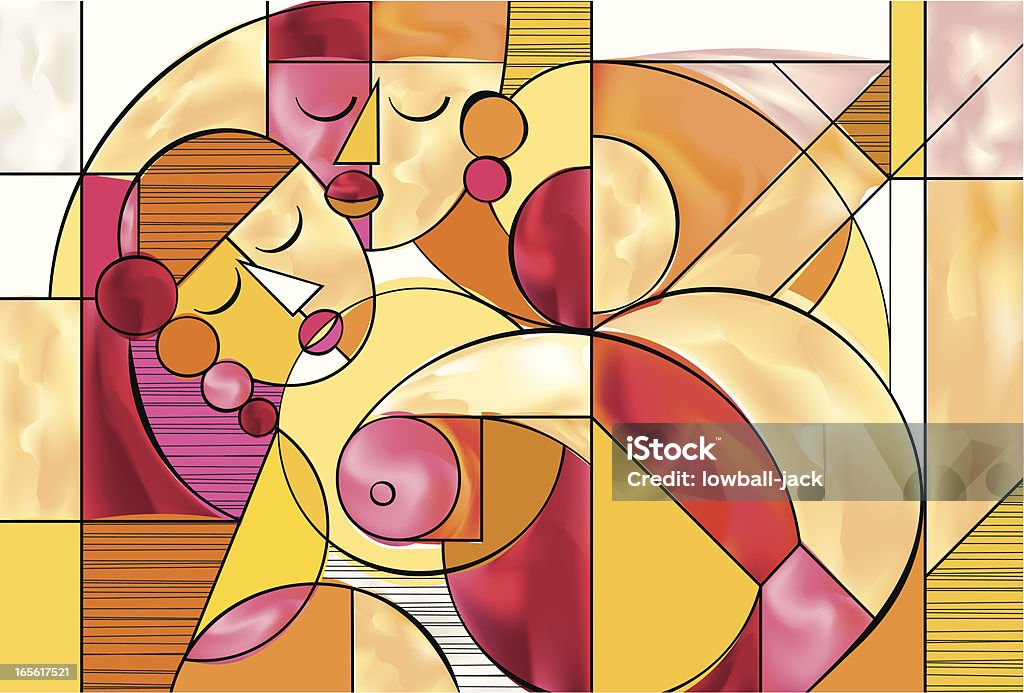 Hot And Wild A cubist couple having sex Illustration stock vector