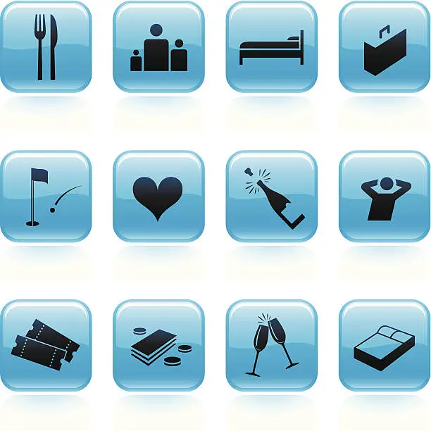 Vector illustration of Hotel icons
