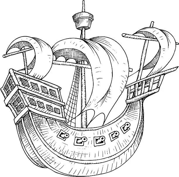 Vector illustration of Big Ship