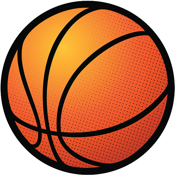 basketball icon Simple basketball with bumps basketball ball illustrations stock illustrations
