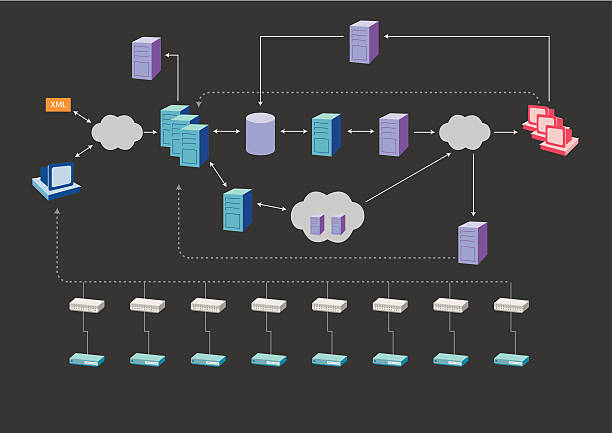 Network vector art illustration