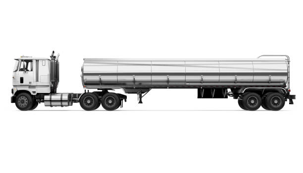 camion citerne de carburant - truck fuel tanker oil semi truck photos et images de collection