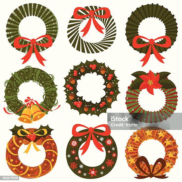 Ornamental Wreath Collection Stock Illustration - Download Image Now - Wreath, Christmas, Holly