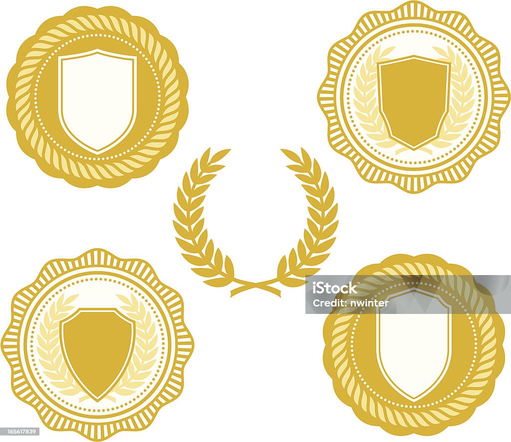 Gold collegiate vedações - Vetor de Dourado - Descrição de Cor royalty-free