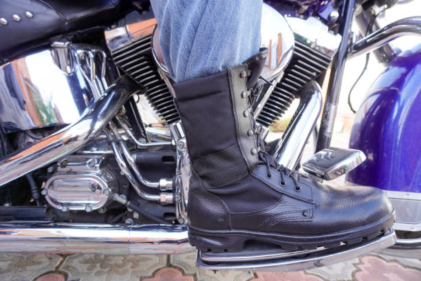 istock Motorcyclist in protection on a motorcycle close-up 1656179827