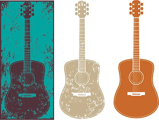 Vector illustration of Grunge guitar three