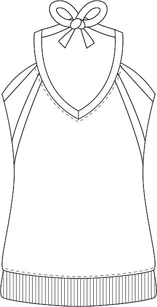 Vector illustration of Strapless Sports Vest