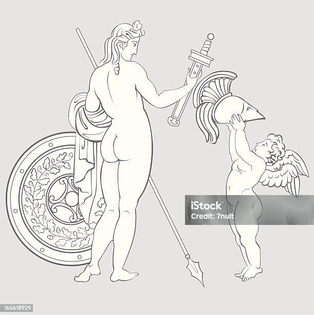 Athena С Ангел — стоковая векторная графика и другие изображения на тему Гладиатор - Гладиатор, Минерва, Ангел