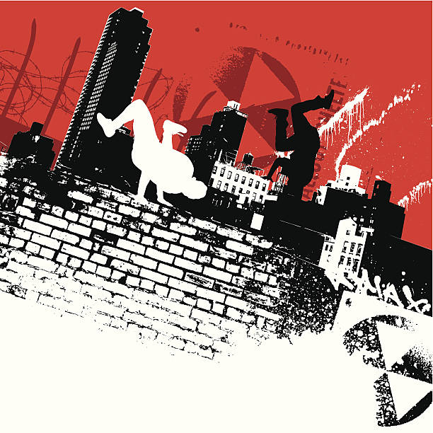 ilustraciones, imágenes clip art, dibujos animados e iconos de stock de b-boys de nueva york - hip hop