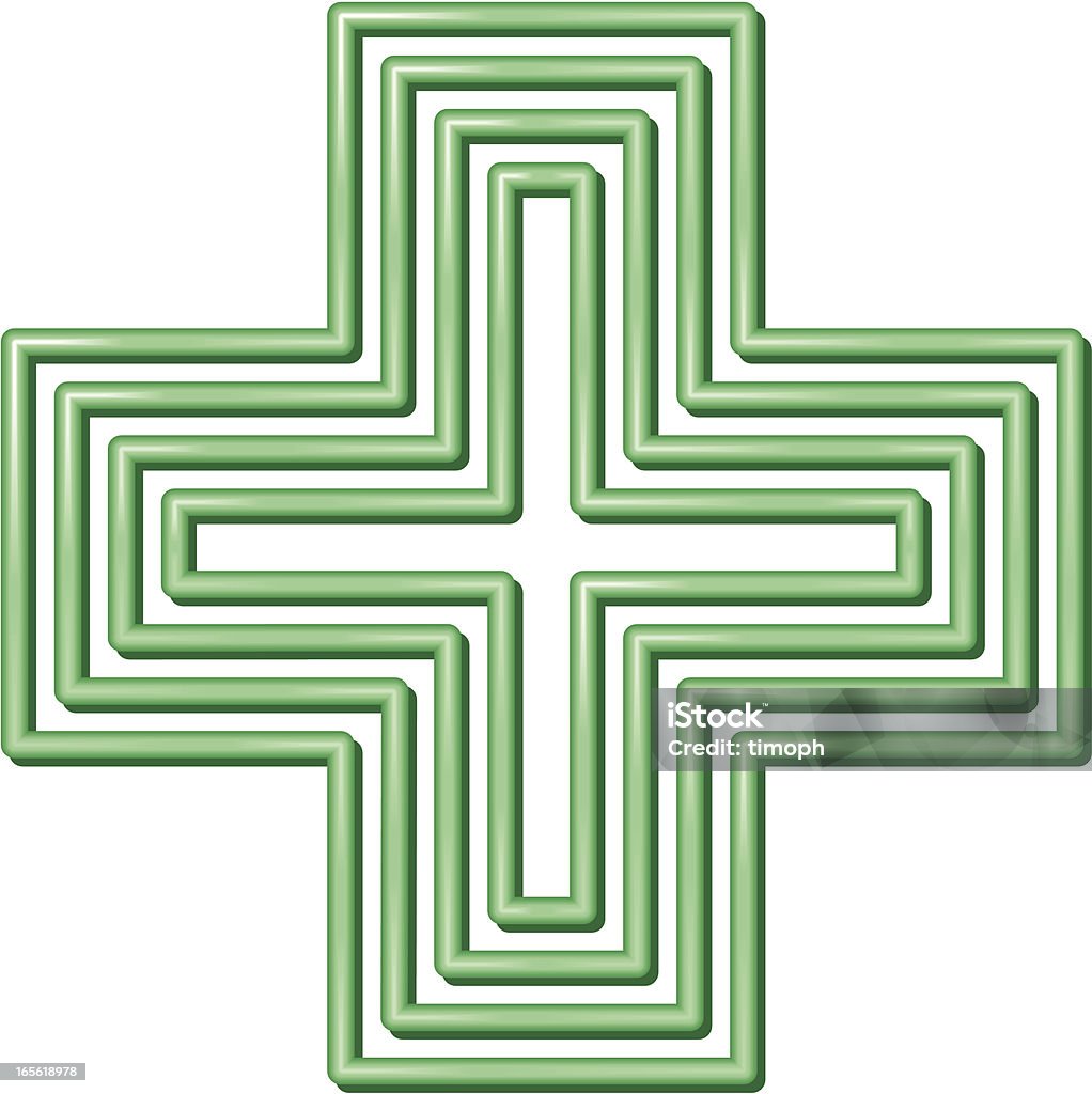 Grünes cross - Lizenzfrei Apotheke Vektorgrafik
