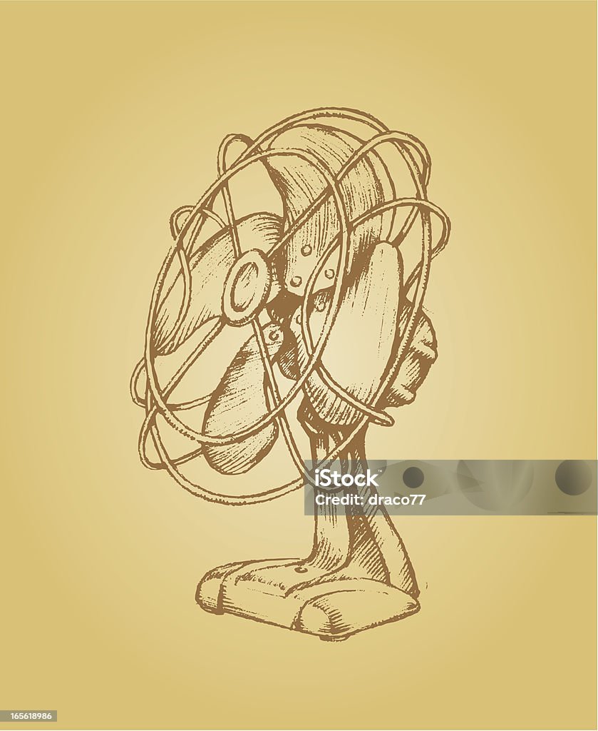 Vintage Electric Fan Vectorized from my hand drawn sketch, with high resolution jpeg. Electric Fan stock vector