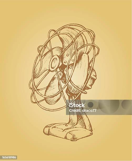 Vintage Electric Fan Stock Illustration - Download Image Now - Electric Fan, Old-fashioned, Antique