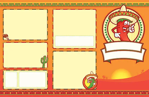 Vector illustration of Mexican Menu Set 11x17
