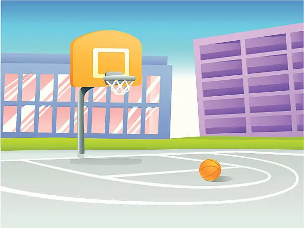 Vector illustration of Basketball court