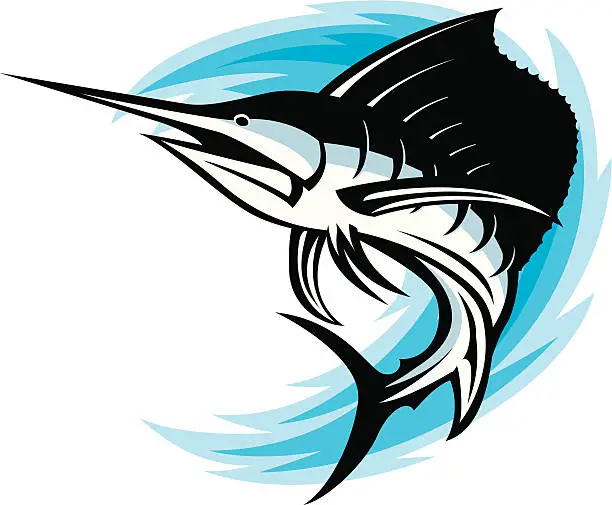Vector illustration of sailfish swoosh