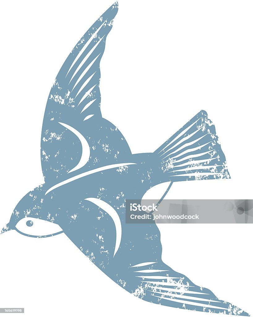 Grunge pájaro. - arte vectorial de Golondrina libre de derechos
