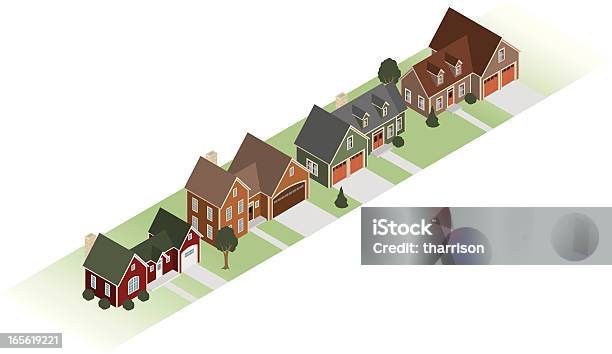 Fila Di Case - Immagini vettoriali stock e altre immagini di Assonometria - Assonometria, Casa, Edificio residenziale