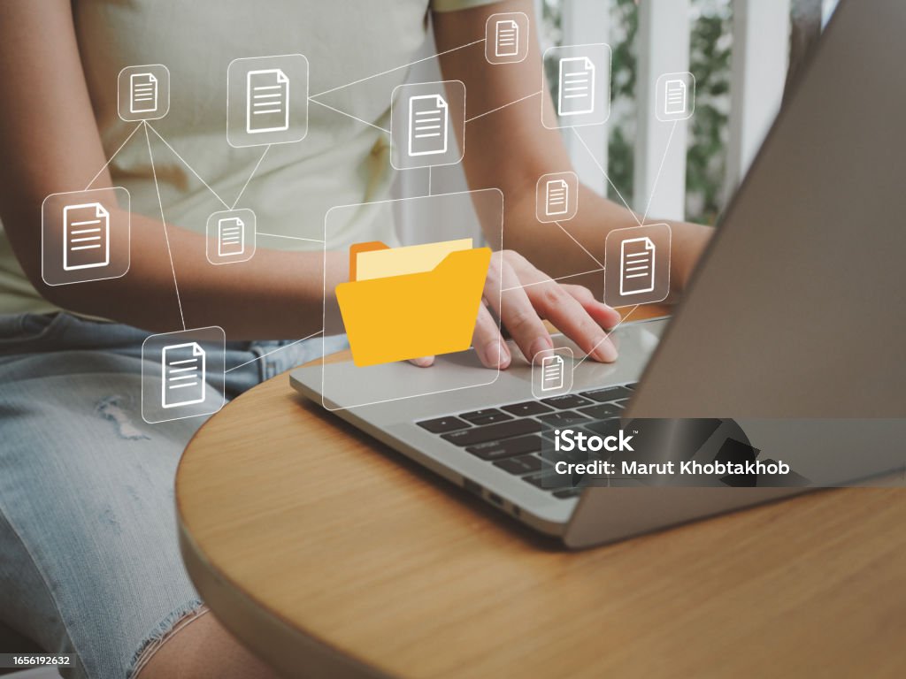 Managing Data Files With The Dms System Stock Photo - Download Image ...