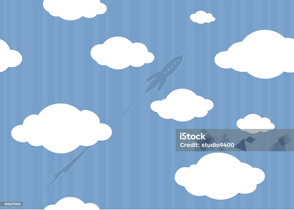 Rakieta przez chmury (bez szwu - Grafika wektorowa royalty-free (Astronauta)