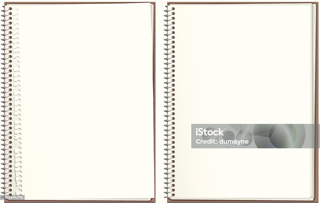 Dois cadernos de papel espiral limite - Royalty-free Caderno de notas arte vetorial