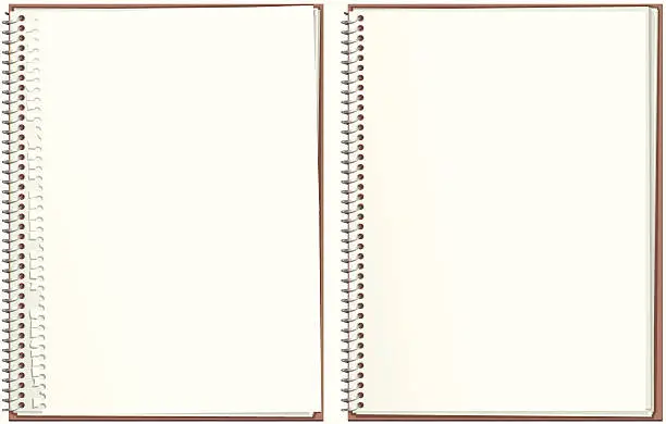 Vector illustration of Two spiral bound paper notepads