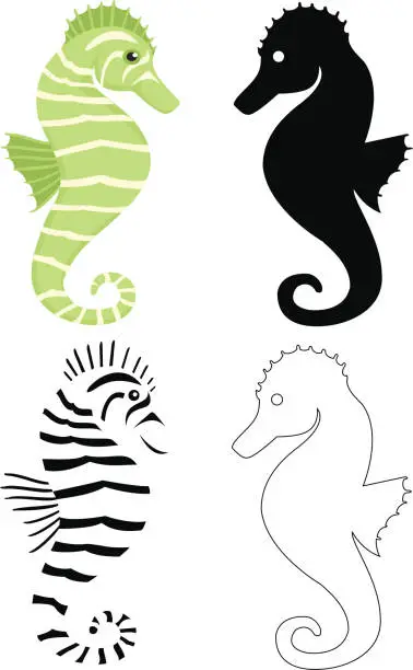 Vector illustration of seahorse