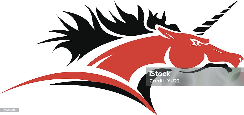 Unicorn head mascot Logo style side-view unicorn head illustration. Great for sports logos & team mascots. Unicorn stock vector