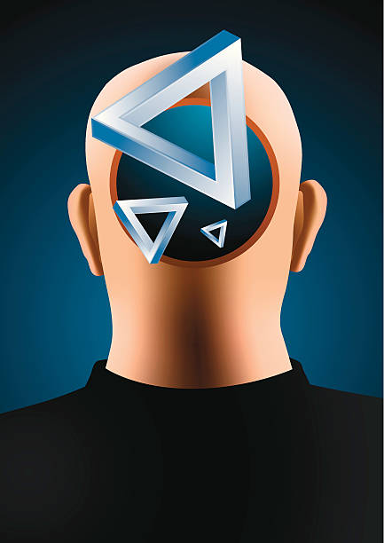 абстрактный мозг - illusion triangle solution business stock illustrations