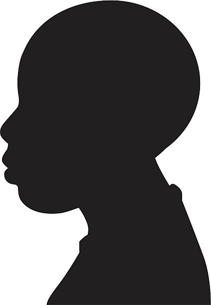 illustrazioni stock, clip art, cartoni animati e icone di tendenza di ragazzi profilo - hair loss human age side view black and white