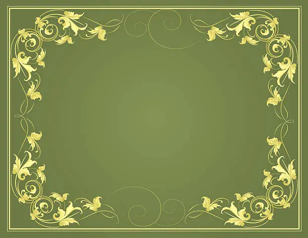 Vector illustration of Sculpted Green Frame