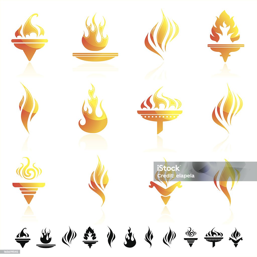 화재 아이콘 불길에 대한 스톡 벡터 아트 및 기타 이미지 - 불길, 아이콘, 추상적인 - Istock