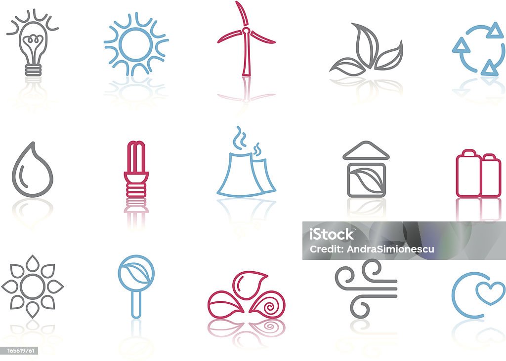 Eco conjunto de ícones - Royalty-free Combustíveis e Geração de Energia arte vetorial