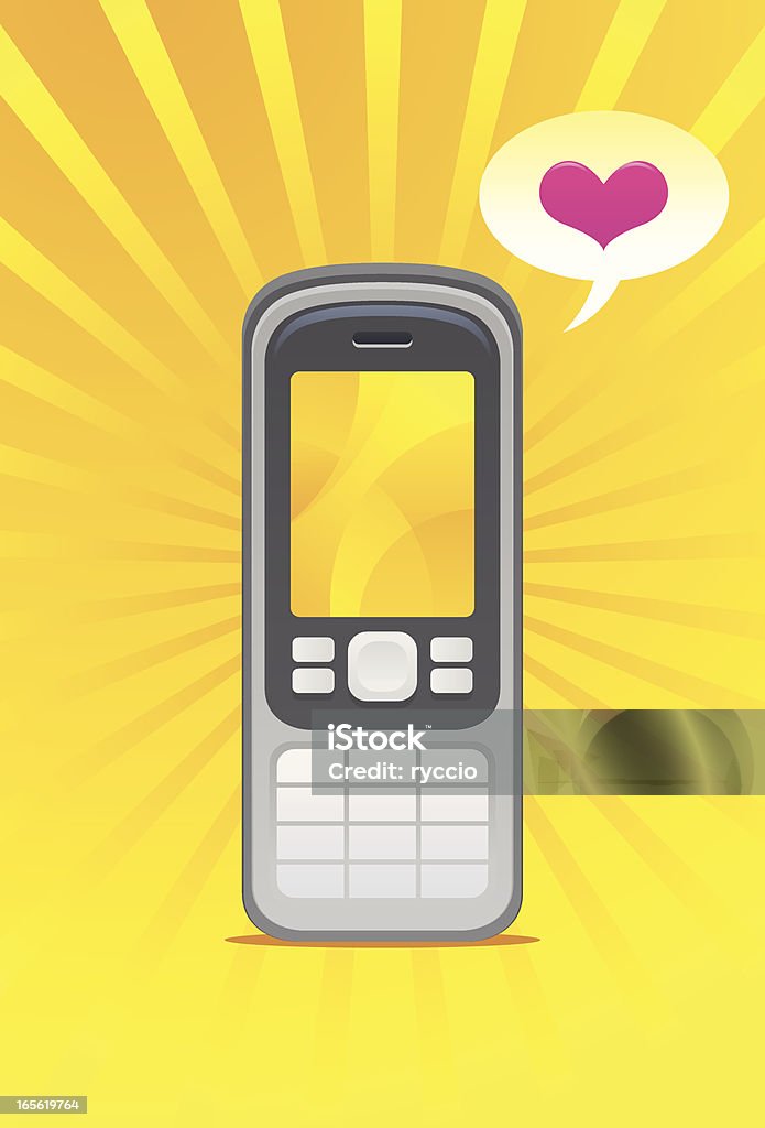 Mobile Love Speech Bubble With Heart Stock Illustration - Download Image  Now - Mobile Phone, Cartoon, Clip Art - iStock