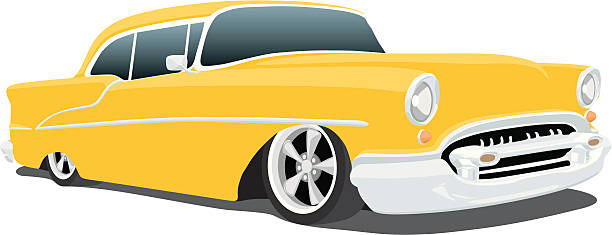 Classic 1955 Chevrolet Bel Air Vector illustration of a classic 50's Chevy automobile, saved in layers for easy editing. 1954 illustrations stock illustrations