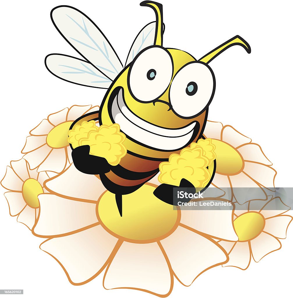 Bienen sammeln Nektar Comic - Lizenzfrei Arbeiten Vektorgrafik