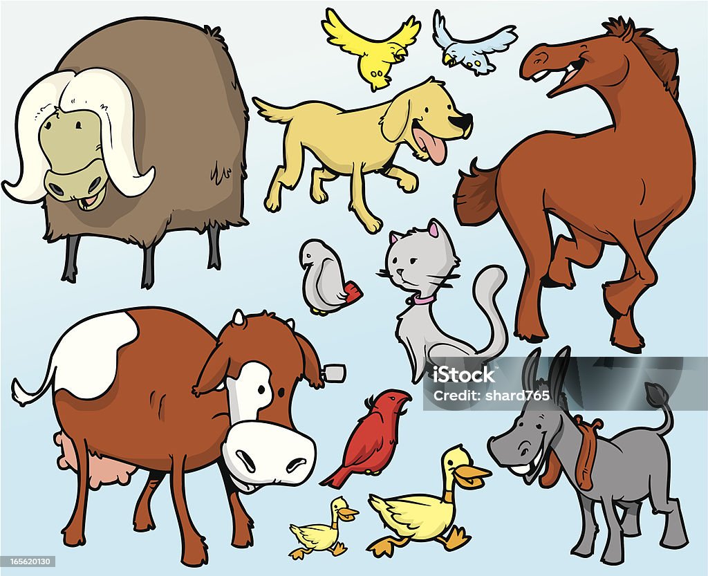 Domestic Animal Collection Stock Illustration - Download Image Now -  American Bison, Animal, Bird - iStock