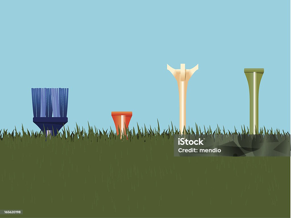 Las conexiones en T de Golf en hierba - arte vectorial de Azul libre de derechos