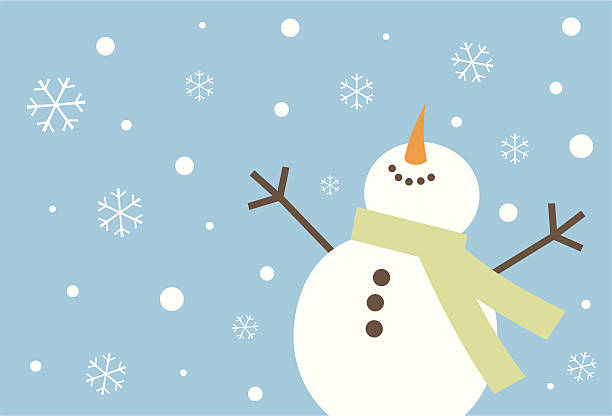 Happy Snowman Happy snowman rejoicing over snowfall. snowman stock illustrations