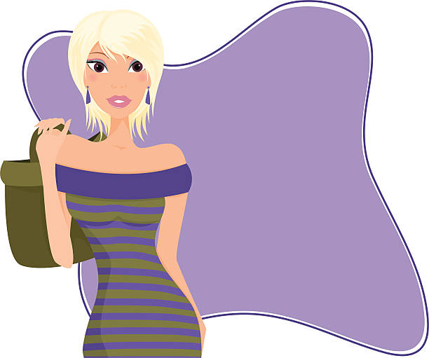 illustrations, cliparts, dessins animés et icônes de jolie blonde - earring customer retail shopping