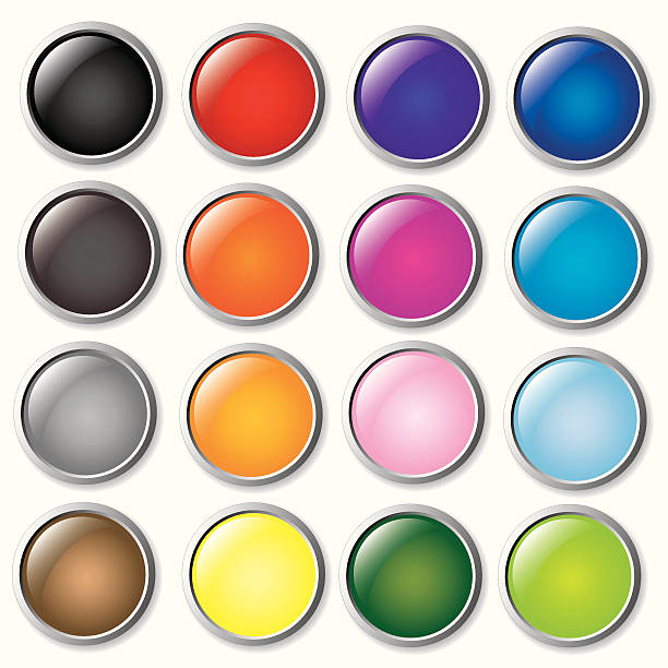 Glass Push Buttons vector art illustration