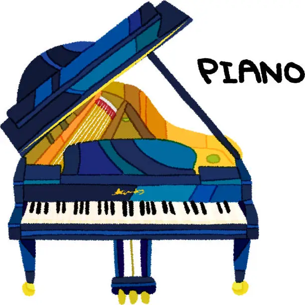 Vector illustration of Artistic piano vector illustration.