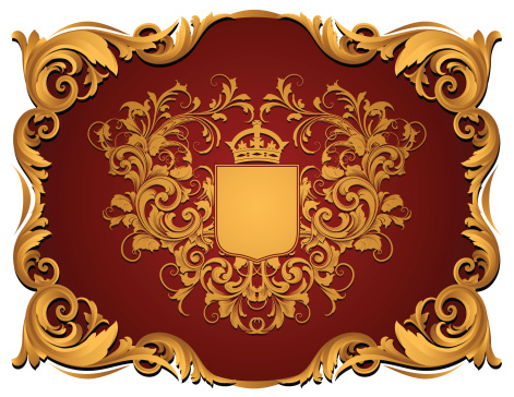 Gold Crest Example Gold Crest And Frame Stock Illustration - Download Image Now - Floral ...