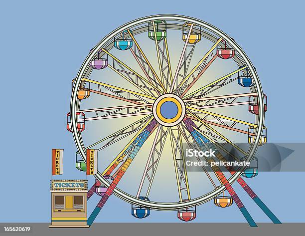 Riesenrad Und Ticket Booth Stock Vektor Art und mehr Bilder von Riesenrad - Riesenrad, Vektor, Fahrgeschäft