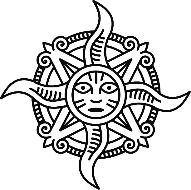 Native sun Native sun symbol tonatiuh stock illustrations