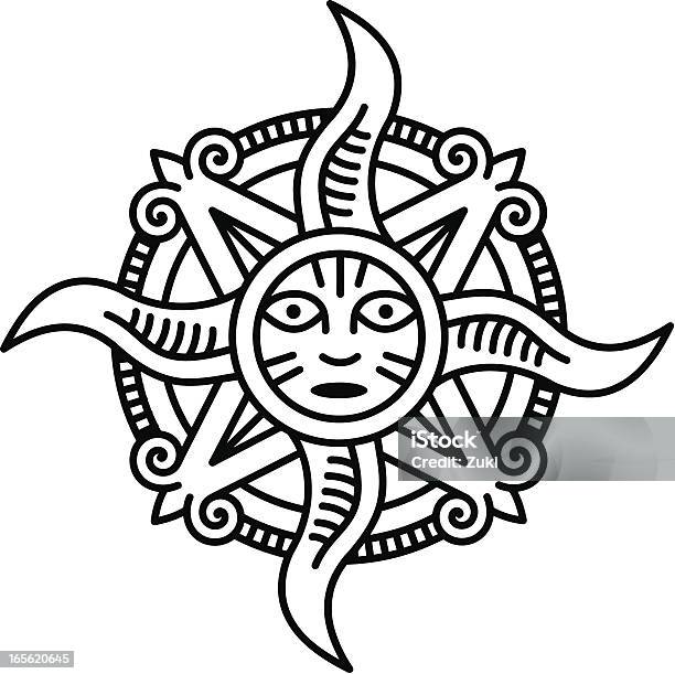 Native Sun Stock Illustration - Download Image Now - Tonatiuh, Sunbathing, Vector