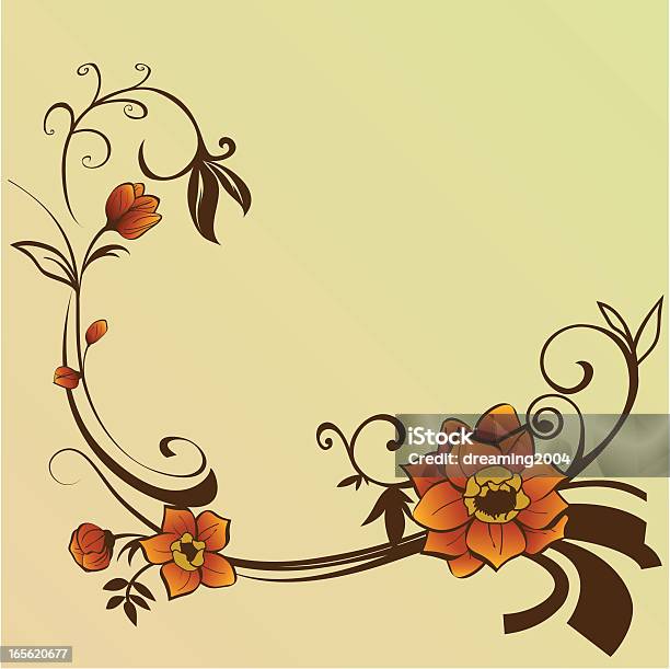 Élégant Design Fleur Vecteurs libres de droits et plus d'images vectorielles de Arbre en fleurs - Arbre en fleurs, Automne, Circonvolution