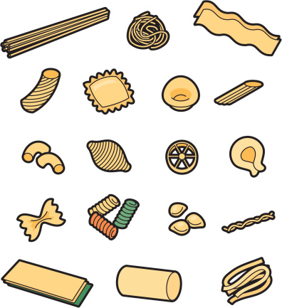 A selection of different types of pasta. Click below for more food and drink images