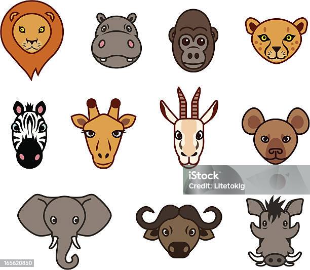 African Animal Stock Illustration - Download Image Now - Cheetah, Elephant, Hippopotamus